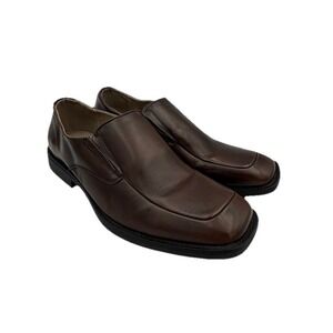 Borelli Matthew Men's 14 Brown Leather Oxford Dress Shoes Slip On Square Toe